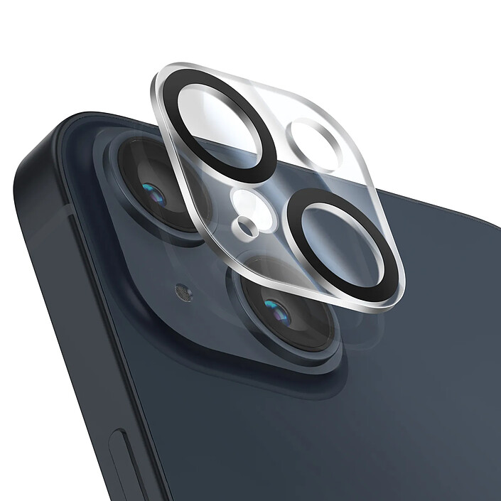 Zanaé Protection Caméra pour iPhone 14 / 14 Plus en Verre Trempé et Aluminium Renforcé Transparent