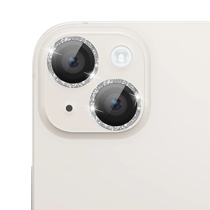 Zanaé Protection Caméra pour iPhone 14 / 14 Plus en Verre Trempé et Aluminium Renforcé Argent pas cher