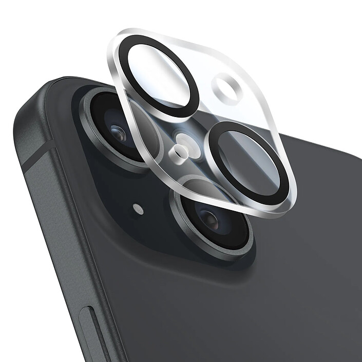 Zanaé Protection Caméra pour iPhone 15 / 15 Plus en Verre Trempé et Aluminium Renforcé Transparent
