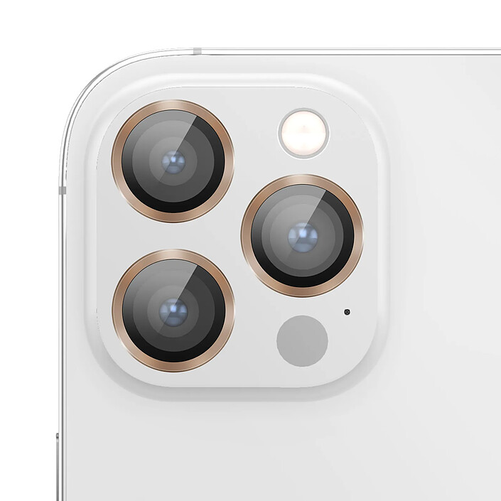 Zanaé Protection Caméra pour iPhone 12 Pro en Verre Trempé et Aluminium Renforcé Dorée pas cher
