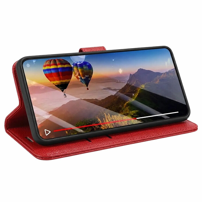 Avis Zanaé Étui Portefeuille pour Xiaomi Redmi 17 Fermeture Magnétique avec Effet Grainé Rouge