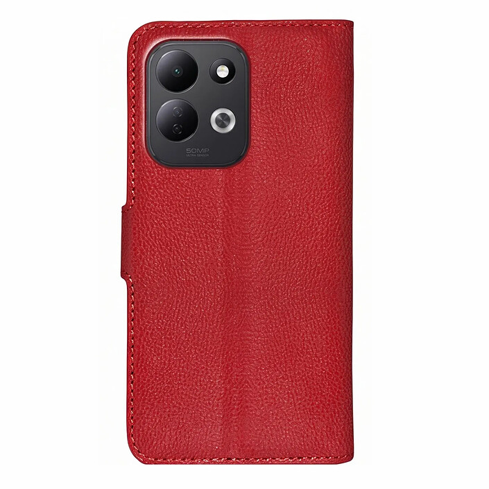 Zanaé Étui Portefeuille pour Xiaomi Redmi 17 Fermeture Magnétique avec Effet Grainé Rouge