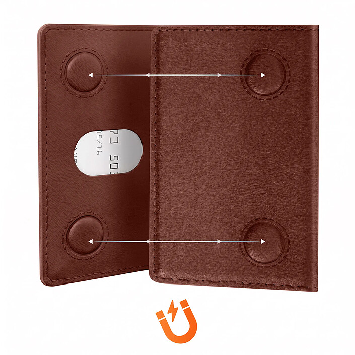 Avizar Porte-cartes pour iPhone MagSafe à 3 Volets Pliables et 5 Fentes avec Support pas cher