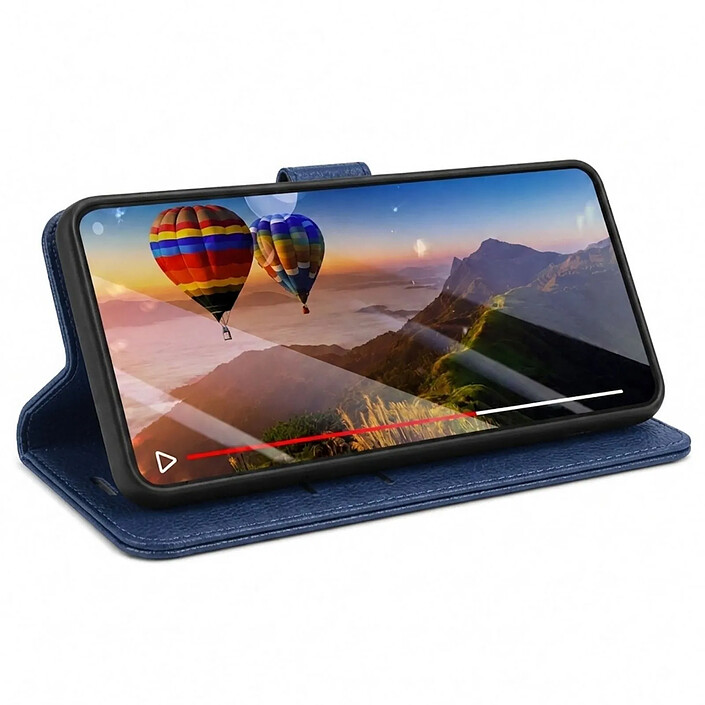 Avis Zanaé Étui Portefeuille pour Xiaomi Redmi 17 Fermeture Magnétique avec Effet Grainé Bleu nuit