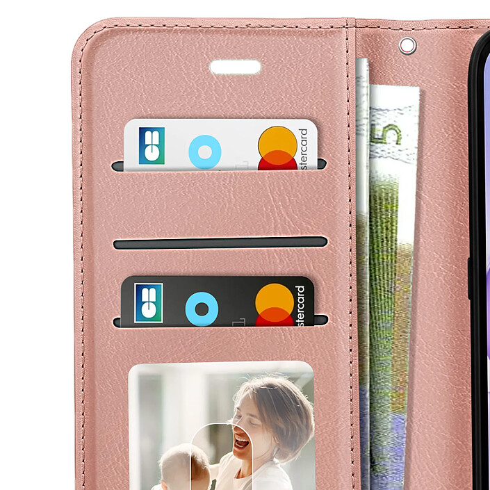 Mayaxess Étui Portefeuille pour Honor 600 Smart avec Support Vidéo et Dragonne Rose gold pas cher