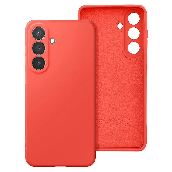 Coque pour Galaxy S26 Plus en Silicone Soft-Touch avec Doublure Microfibre Orange pas cher