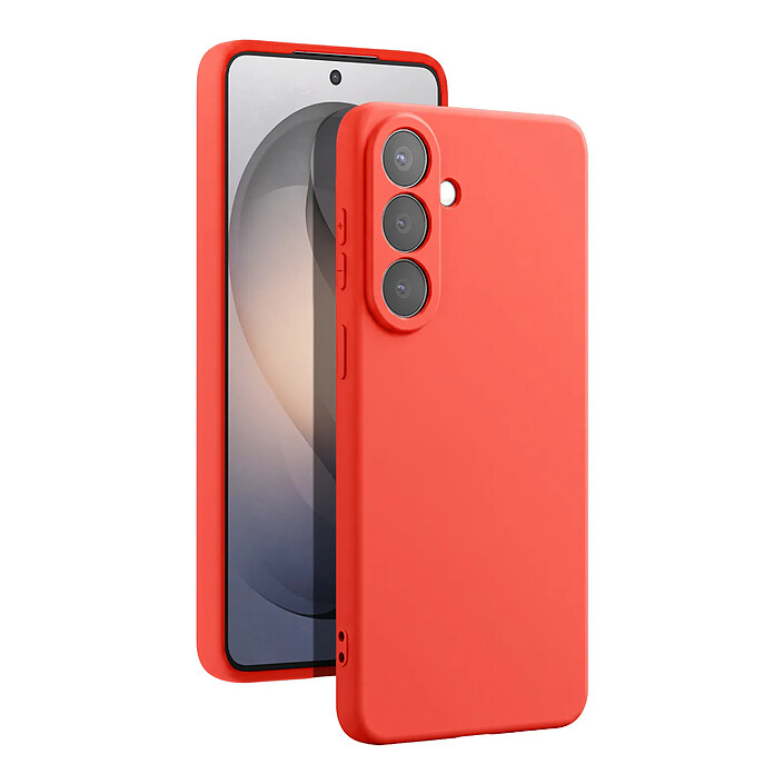 Coque pour Galaxy S26 Plus en Silicone Soft-Touch avec Doublure Microfibre Orange