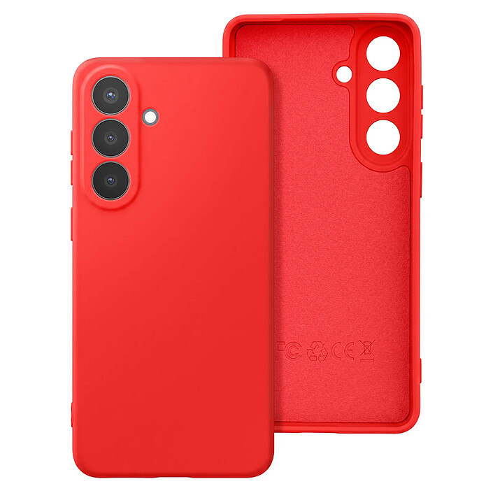 Coque pour Galaxy S26 en Silicone Soft-Touch avec Doublure Microfibre Rouge pas cher