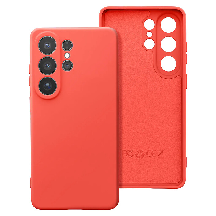 Coque pour Galaxy S26 Ultra en Silicone Soft-Touch avec Doublure Microfibre Orange pas cher