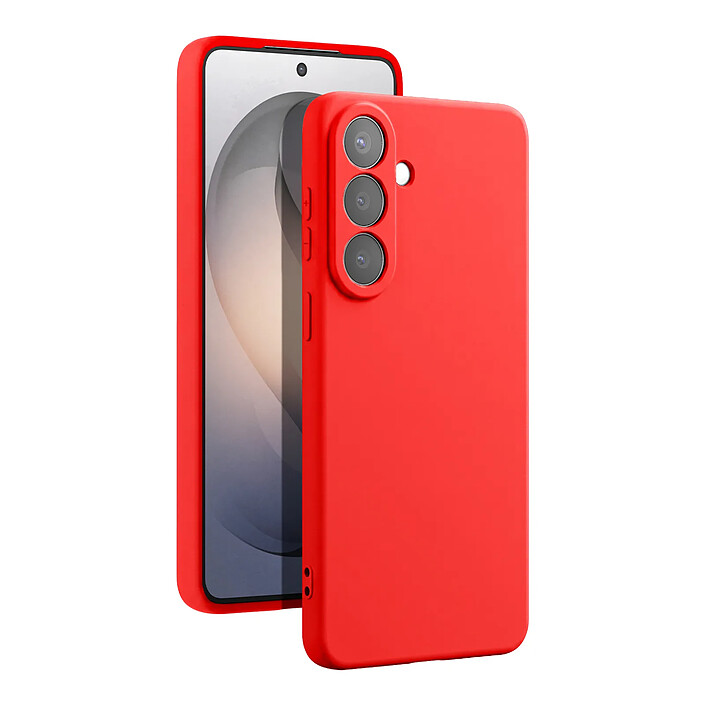Coque pour Galaxy S26 en Silicone Soft-Touch avec Doublure Microfibre Rouge