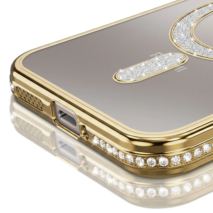 Avis Coque pour Redmi Note 15 Pro 5G Compatible MagSafe avec Contour à Strass Dorée