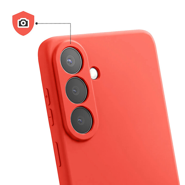 Avis Coque pour Galaxy S26 Plus en Silicone Soft-Touch avec Doublure Microfibre Orange