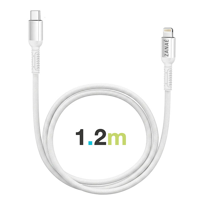 Acheter Zanaé Chargeur USB-C pour iPhone et iPad avec Câble USB-C Lightning Charge Rapide Blanc