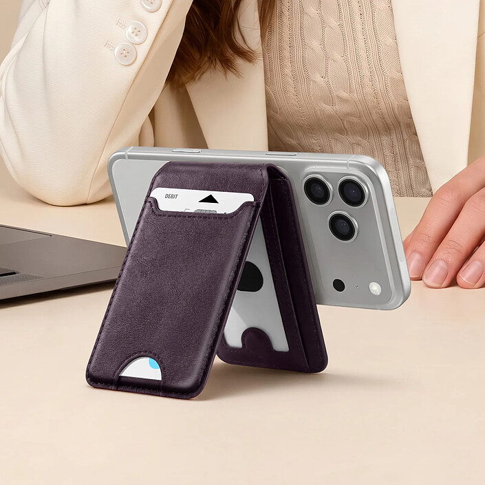 Acheter Avizar Porte-Cartes MagSafe pour iPhone avec 3 Rangements et Support Portrait Paysage