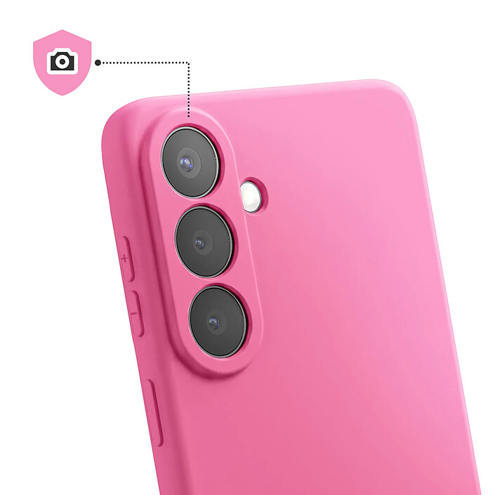Avis Coque pour Galaxy S26 Plus en Silicone Soft-Touch avec Doublure Microfibre Fuchsia