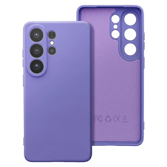 Coque pour Galaxy S26 Ultra en Silicone Soft-Touch avec Doublure Microfibre Violet pas cher