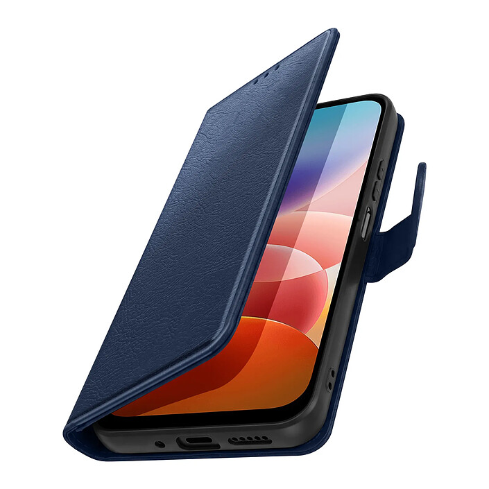 Étui Portefeuille pour Redmi 17 Chesterfield avec Fonction Support Vidéo Bleu nuit