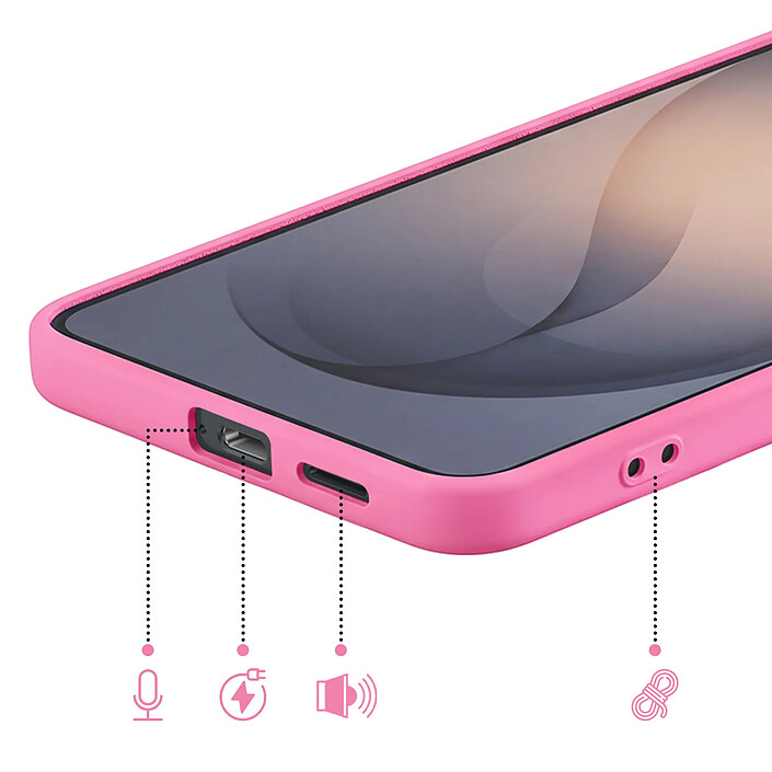 Acheter Coque pour Galaxy S26 Plus en Silicone Soft-Touch avec Doublure Microfibre Fuchsia