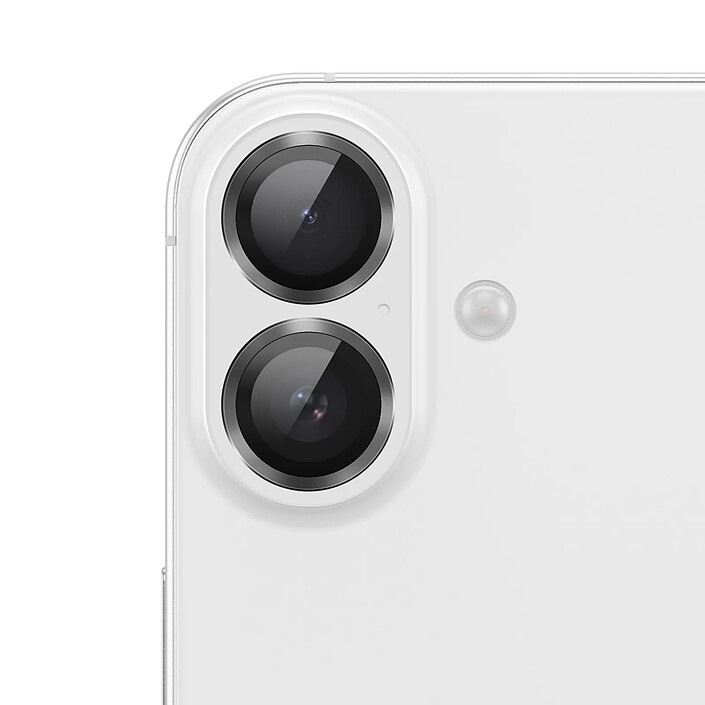 Zanaé Protection Caméra Camera pour iPhone 17 avec Cerclage Aluminium Renforcé Noir / Transparent pas cher