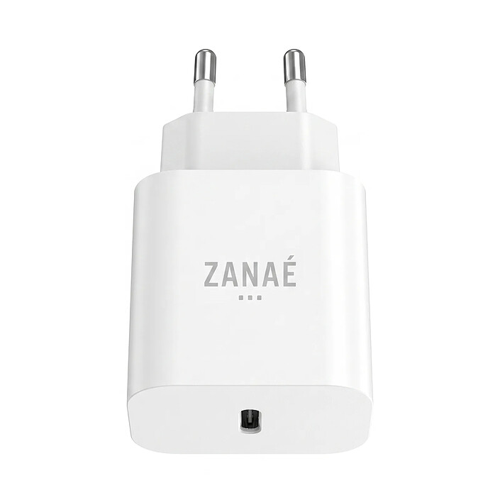 Zanaé Chargeur USB-C Power Delivery 20W Compatible Smartphones et Tablettes Rapide Blanc pas cher