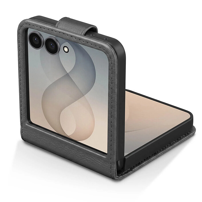 Avis Étui à Clapet pour Galaxy Z Flip 8 Série Chesterfield Effet Cuir Texturé Noir