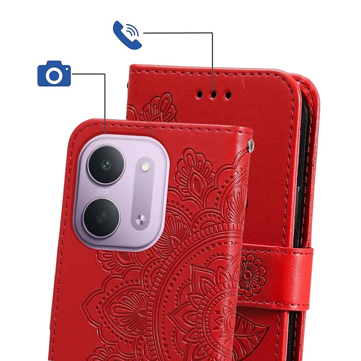 Acheter Avizar Étui Portefeuille pour Redmi 17C 5G Motif Mandala avec Support
