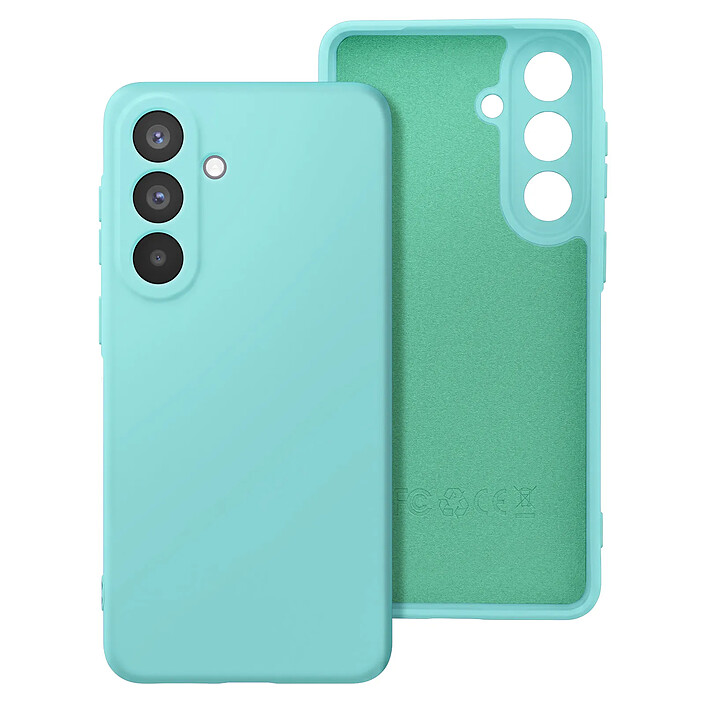 Coque pour Galaxy A57 en Silicone Soft-Touch avec Doublure Microfibre Turquoise pas cher