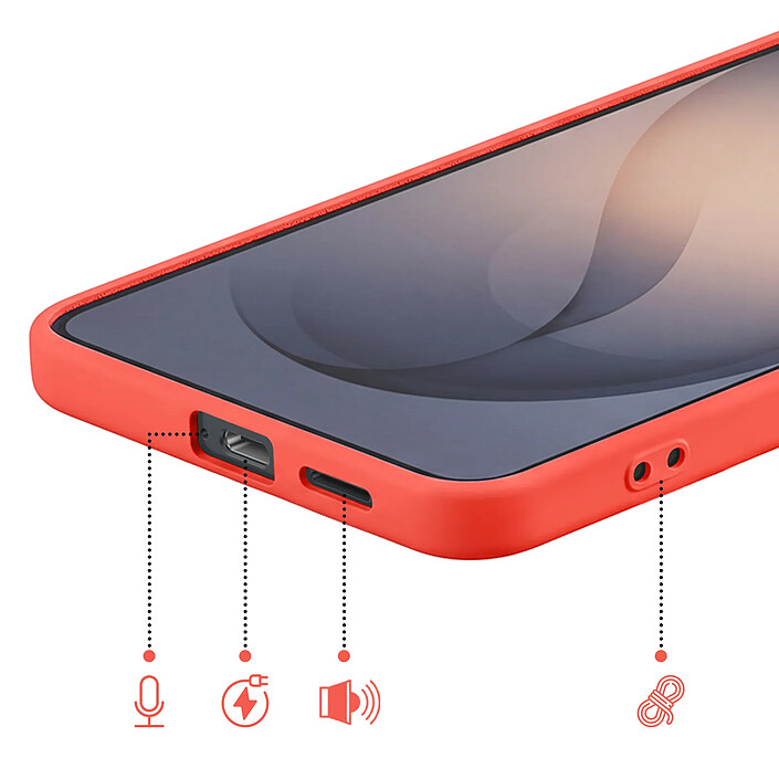 Acheter Coque pour Galaxy S26 Plus en Silicone Soft-Touch avec Doublure Microfibre Orange