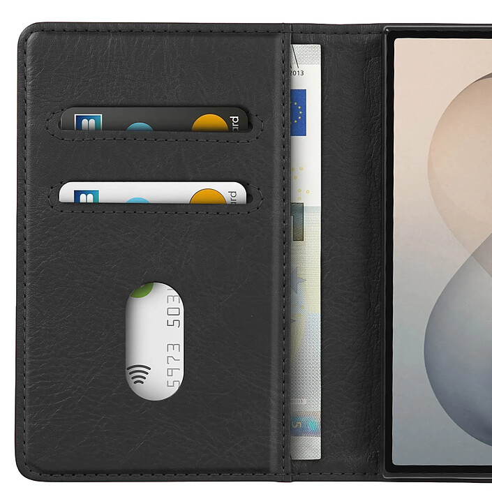 Acheter Étui à Clapet pour Galaxy Z Fold 8 Série Chesterfield Effet Cuir Texturé Noir