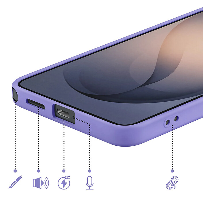 Acheter Coque pour Galaxy S26 Ultra en Silicone Soft-Touch avec Doublure Microfibre Violet