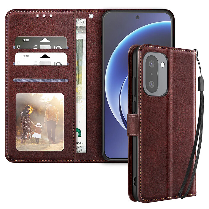 Avizar Étui Portefeuille pour OnePlus 15R Effet Cuir Vintage avec Support