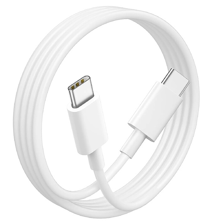 Huawei Câble USB-C vers USB-C Charge Rapide Power Delivery 65W 1,8 m Blanc