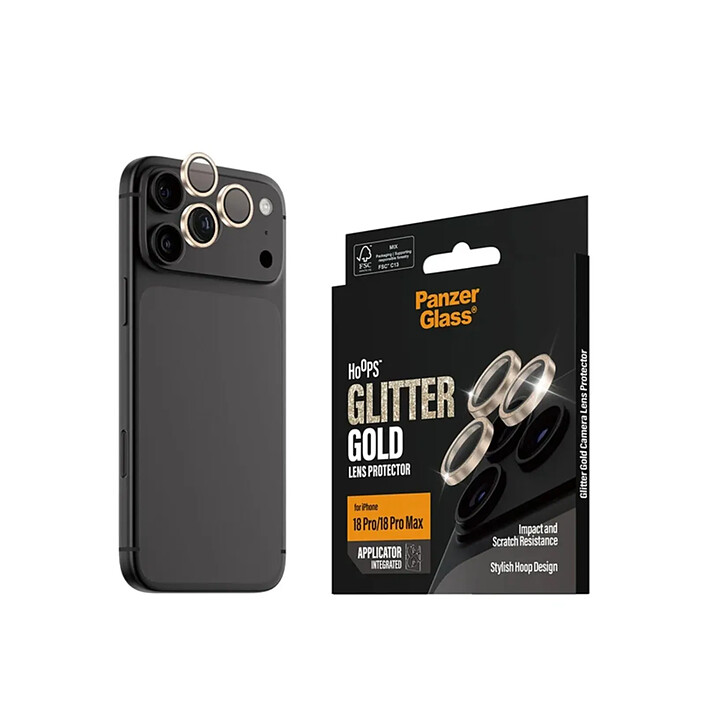 PanzerGlass Protection d'Objectif Caméra pour iPhone 18 Pro / 18 Pro Max série Hoops Dorée pas cher