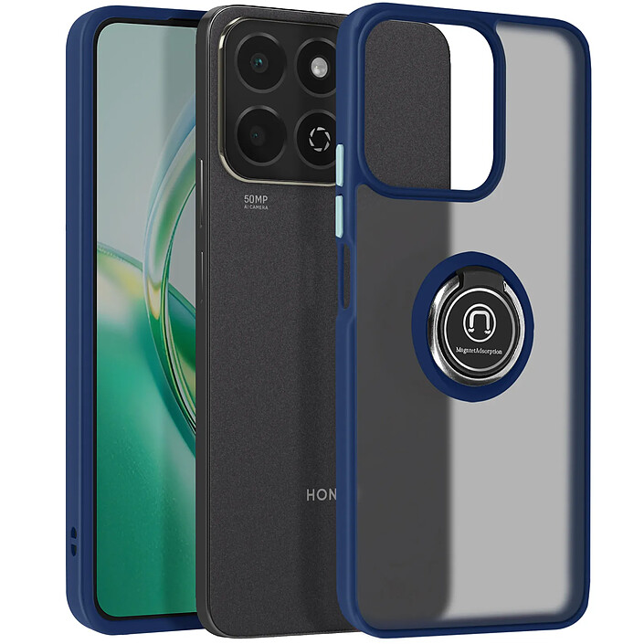 Coque pour Honor 200 Smart Bague Métallique Support Vidéo Bleu nuit