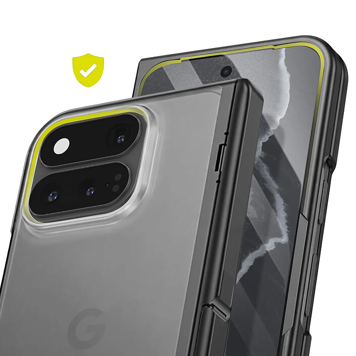 Avis Coque Intégrale pour Google Pixel 11 Pro Fold avec Support et Verre Trempé Noir / Transparent