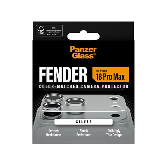 Acheter PanzerGlass Protection d'Objectif Caméra pour iPhone 18 Pro Max avec Cadre en Aluminium Argent