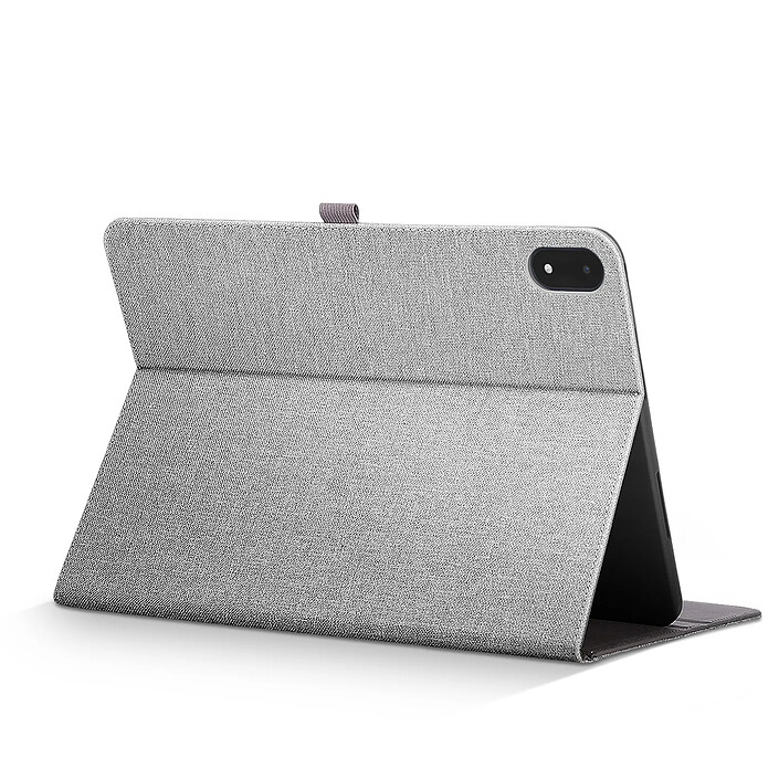 Avis Étui pour OnePlus Pad 3 Effet Cuir Toilé avec Support et Porte-Cartes Gris