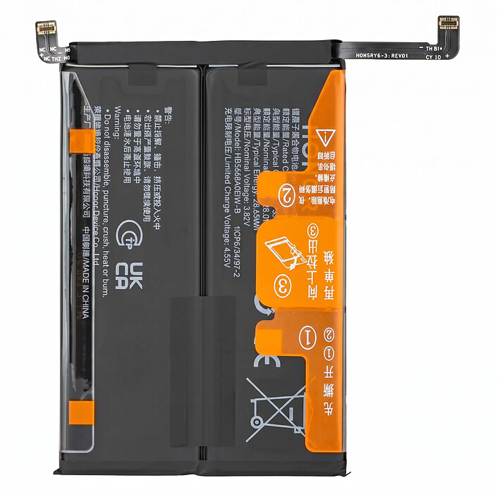 Honor Batterie Interne pour Honor Magic 8 Lite Service Pack 7500 mAh Noir / Orange