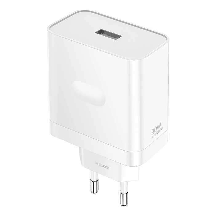 ONEPLUS Chargeur Secteur USB-A 80W Ultra-Rapide SuperVOOC Compact Blanc
