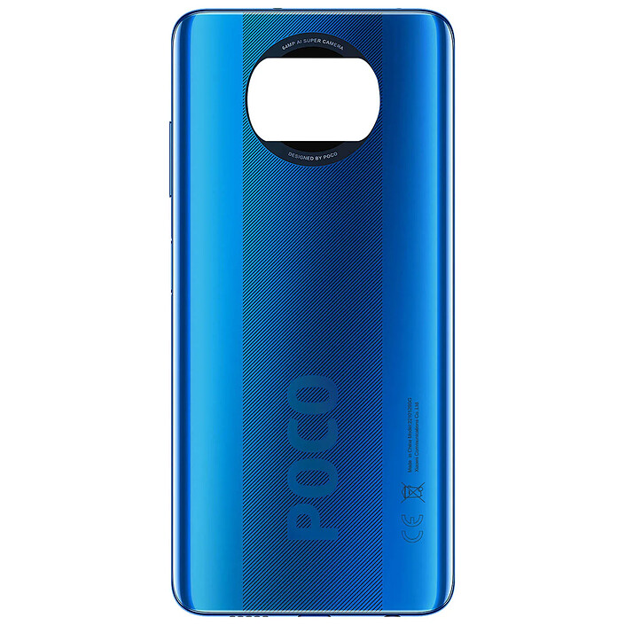 Xiaomi Vitre arrière pour Xiaomi Poco X3 Original Service Pack Bleu