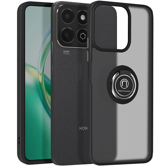 Coque pour Honor 200 Smart Bague Métallique Support Vidéo Noir
