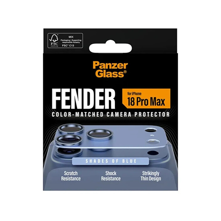Acheter PanzerGlass Protection d'Objectif Caméra pour iPhone 18 Pro Max avec Cadre en Aluminium Bleu