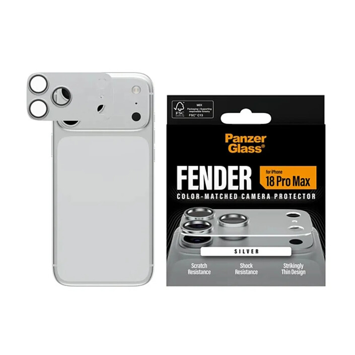Avis PanzerGlass Protection d'Objectif Caméra pour iPhone 18 Pro Max avec Cadre en Aluminium Argent