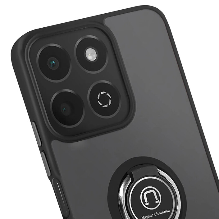 Acheter Coque pour Honor 200 Smart Bague Métallique Support Vidéo Noir