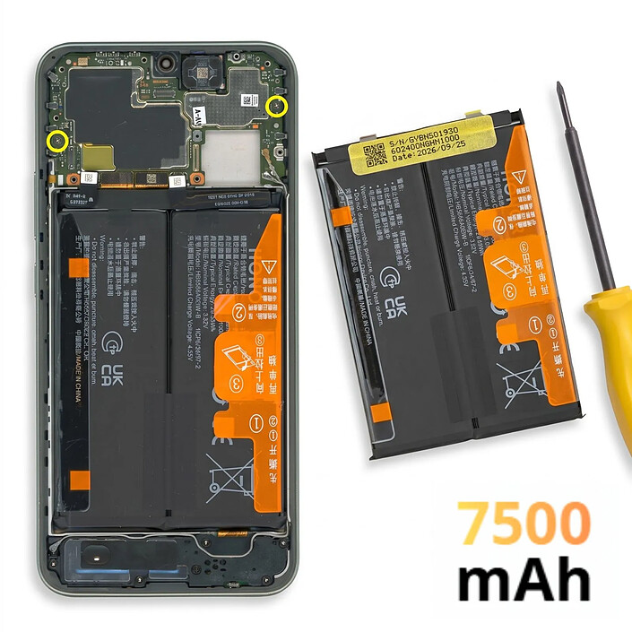 Avis Honor Batterie Interne pour Honor Magic 8 Lite Service Pack 7500 mAh Noir / Orange