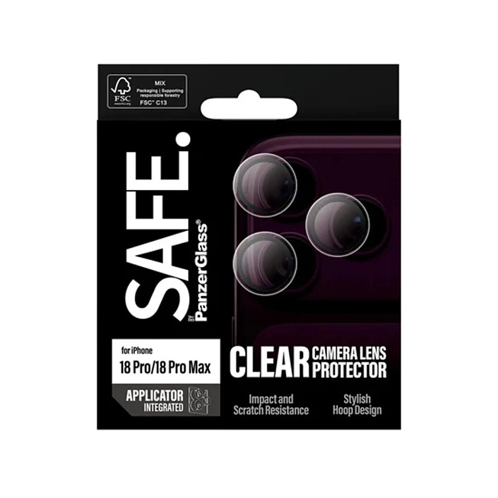 Acheter PanzerGlass Protection Caméra pour iPhone 18 Pro / 18 Pro Max avec Applicateur de Pose Transparent