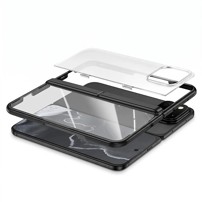 Acheter Coque Intégrale pour Google Pixel 11 Pro Fold avec Support et Verre Trempé Noir / Transparent
