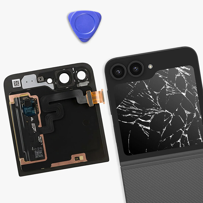 Acheter Samsung Écran Externe pour Galaxy Z Flip 6 Dalle Super AMOLED avec Châssis Service Pack Noir