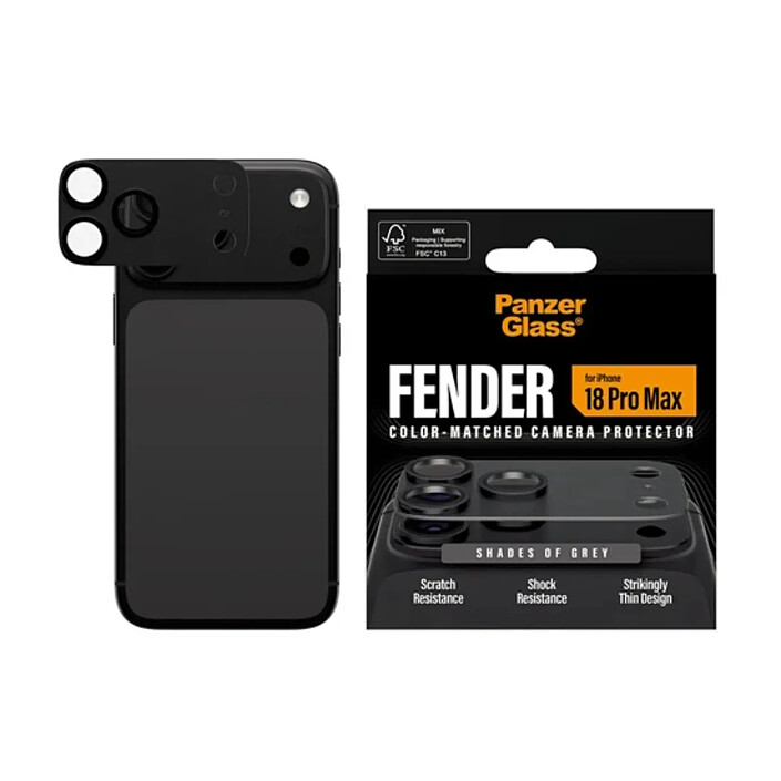 Avis PanzerGlass Protection d'Objectif Caméra pour iPhone 18 Pro Max avec Cadre en Aluminium Gris foncé