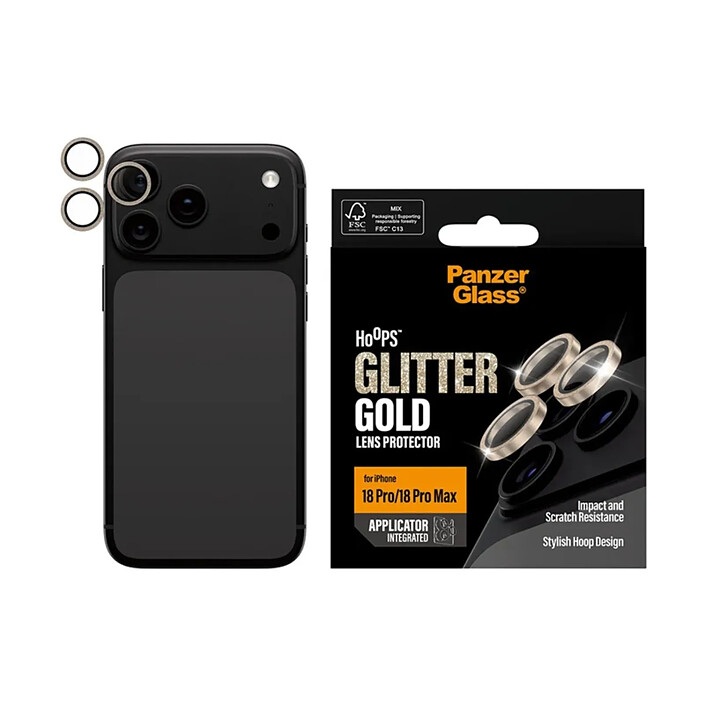 Avis PanzerGlass Protection d'Objectif Caméra pour iPhone 18 Pro / 18 Pro Max série Hoops Dorée